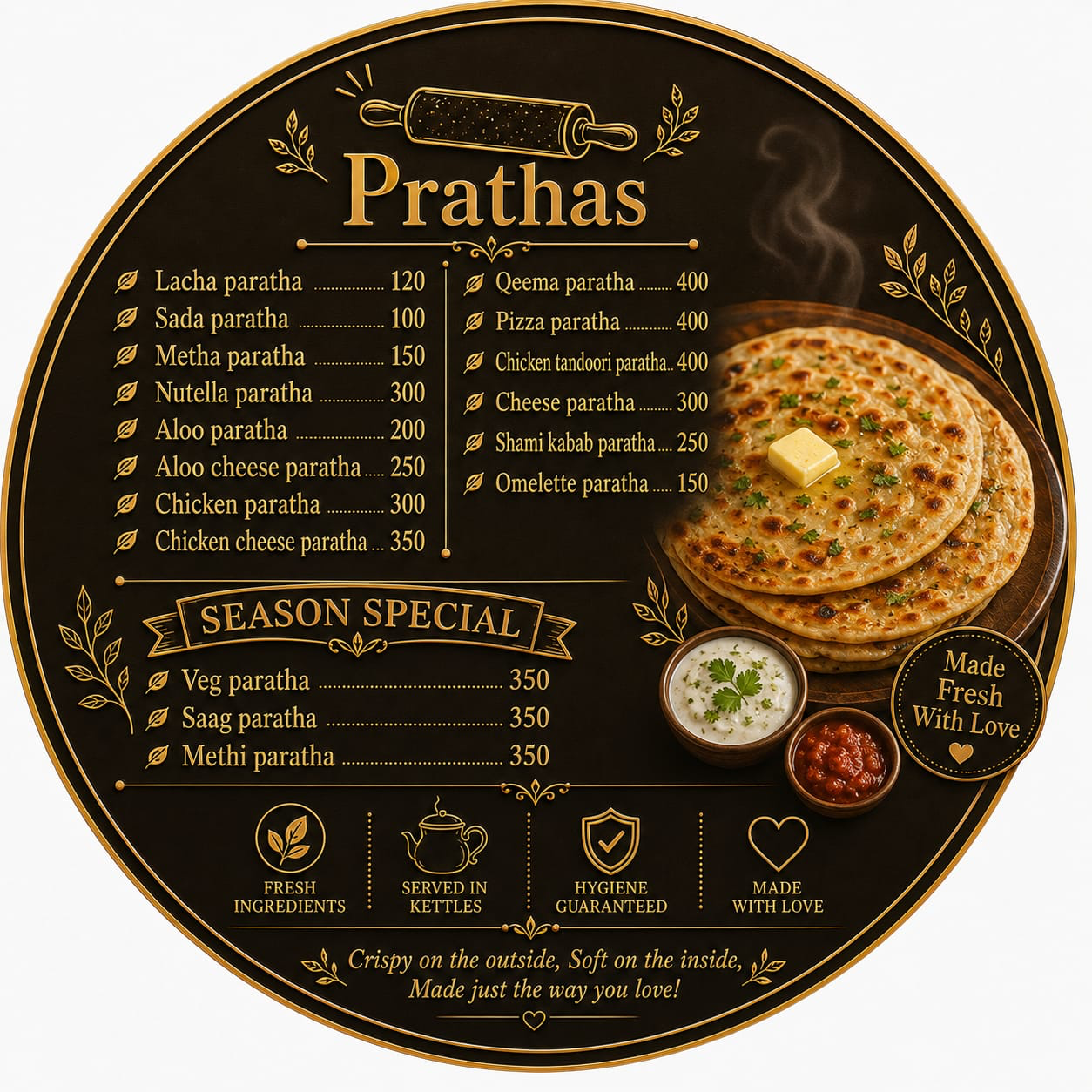 Parathas full menu