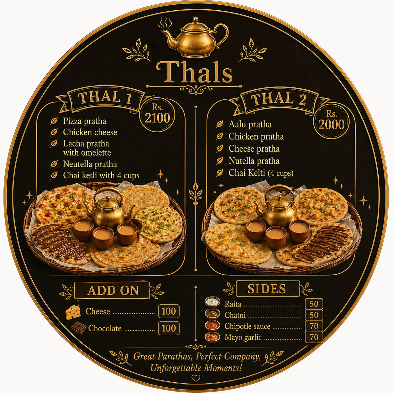 Thals full menu